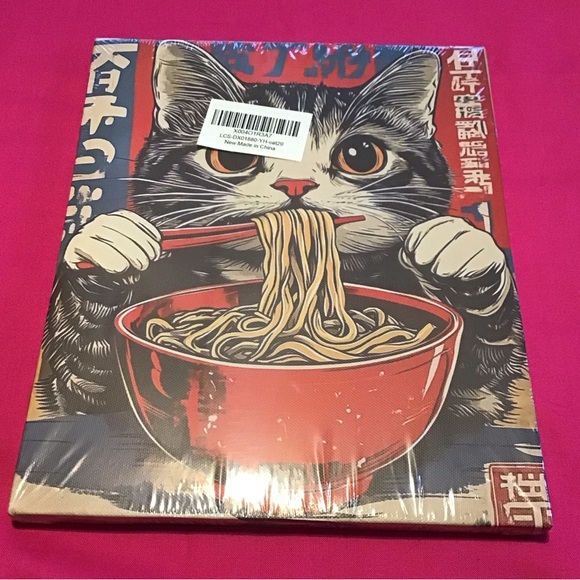 Other - SOLD Cat Eating Ramen Canvas Art Decor